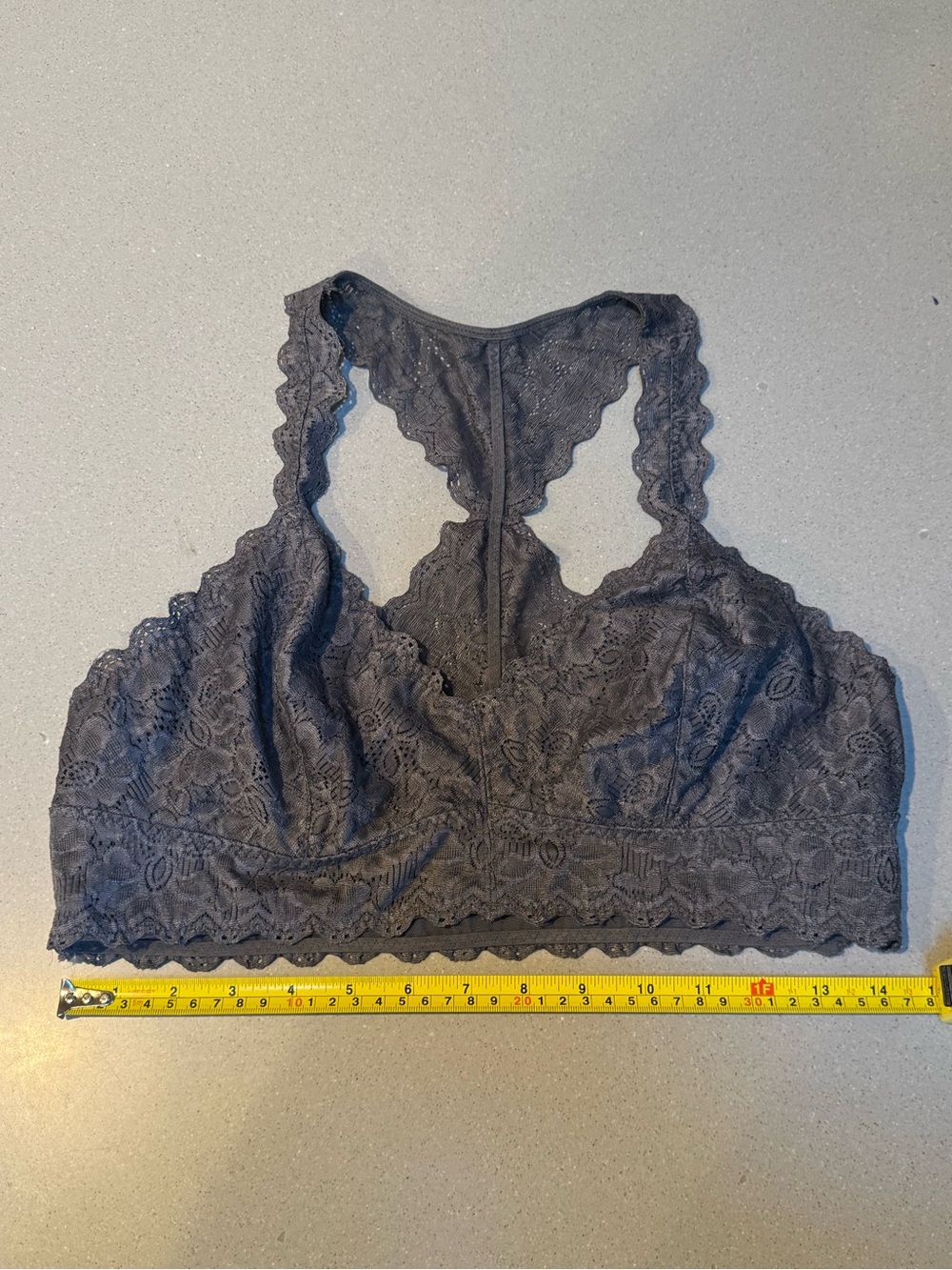 Felina Lace Racerback Bralette in Charcoal Gray Women Intimates